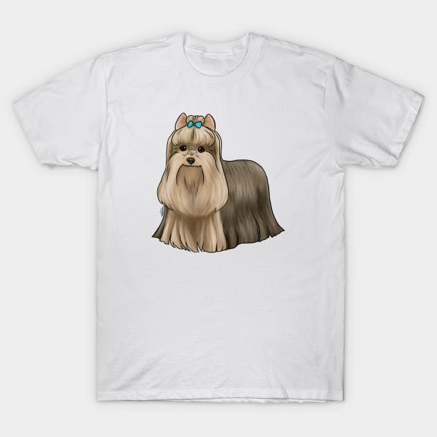 Dog - Yorkshire Terrier - Tan and Black Show Cut T-Shirt by Jen's Dogs Custom Gifts and Designs